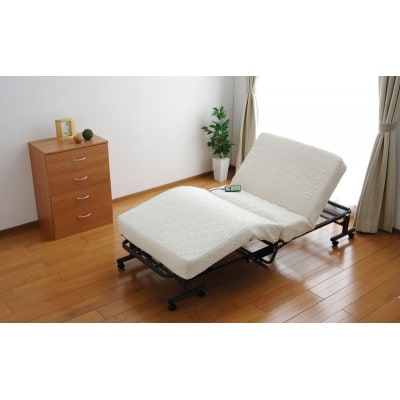 折りたたみコイル電動ベッド ホワイト アイリスオーヤマ[53752886]