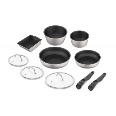 フライパンセット ダイヤモンドグレイス 10点セット シルバー アイリスオーヤマ[53752893]