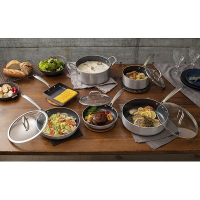 フライパンセット ダイヤモンドグレイス 10点セット シルバー アイリスオーヤマ[53752894]