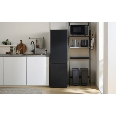 冷凍冷蔵庫 170L ナチュラルブラック 2ドア アイリス 直冷式スリム 右開き[53752907]