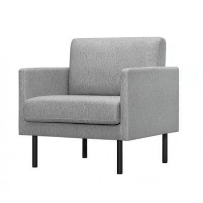 1人掛けポケットコイルソファ　ライトグレー アイリスオーヤマ アームレスト付[53753072]