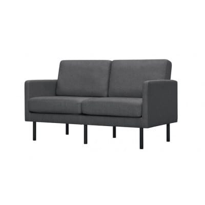 2人掛けポケットコイルソファ  ダークグレー アイリスオーヤマ アームレスト付[53753074]