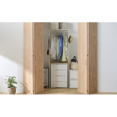 チェスト上ハンガーラック  幅約63.7cm ホワイト アイリスオーヤマ[53753080]