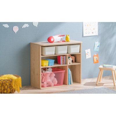 収納棚 ラウンドシェルフ スタンダードタイプ ナチュラル/ライトベージュアイリス[53753084]