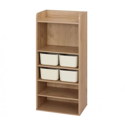 収納棚 ラウンドシェルフ ハイタイプ ナチュラル/ライトベージュ アイリス[53753088]