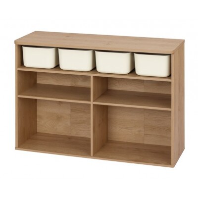 収納棚 ラウンドシェルフ ワイドタイプ ナチュラル/ライトベージュ アイリス[53753090]