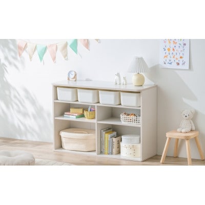 収納棚 ラウンドシェルフ ワイドタイプ ホワイト アイリスオーヤマ [53753091]