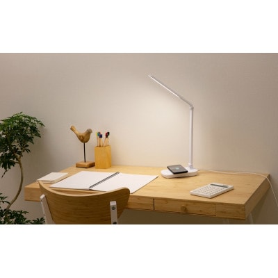 LEDデスクライトQi充電シリーズ 平置きタイプ 調光 白 アイリスオーヤマ[53753130]