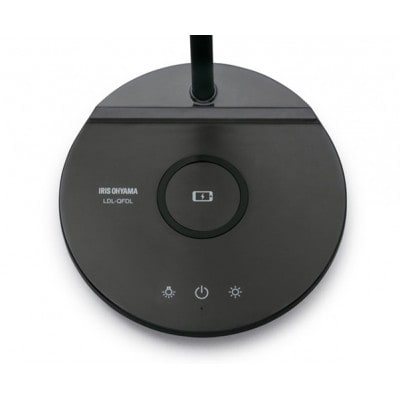 LEDデスクライトQi充電シリーズ 平置きタイプ 調光・調色 黒アイリスオーヤマ[53753133]