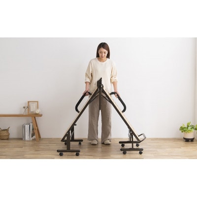 折りたたみすのこベッド ナチュラル白 シングル 天然木 キャスター付き　アイリス[53753147]