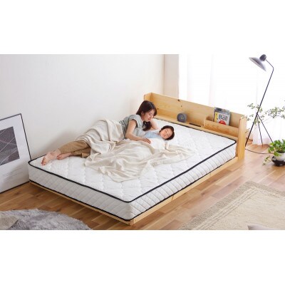 宮付き高耐荷重すのこベッド HWBM-D ナチュラル  ダブル アイリスオーヤマ[53753156]