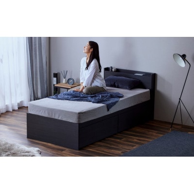 収納ベッド宮付き DSBM-S ブラック シングル アイリスオーヤマ[53753165]