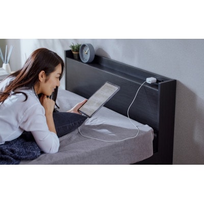 収納ベッド宮付き DSBM-S ブラック シングル アイリスオーヤマ[53753165]