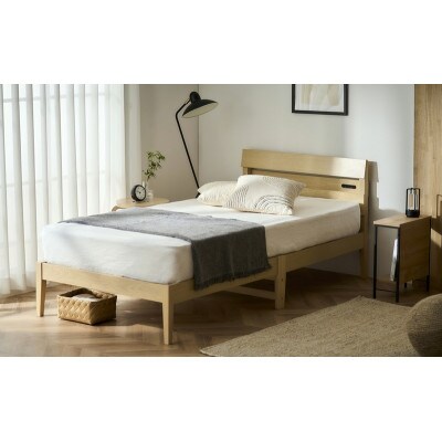 組立簡単すのこベッド 宮付き ESB03-S ナチュラル シングル[53753170]