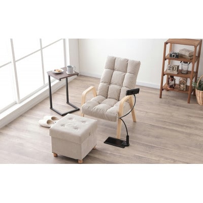 ウッドアームチェア WAC-M ベージュ 1人掛け アイリスオーヤマ[53753178]