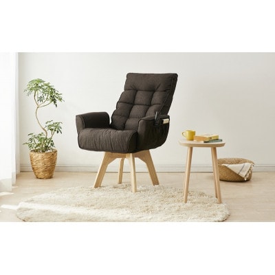 回転ファブリックチェア FACN-KH ブラウン 一人掛け アイリスオーヤマ [53753183]