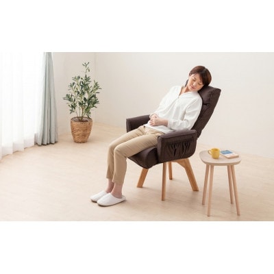 回転ファブリックチェア FACN-KH ブラウン 一人掛け アイリスオーヤマ [53753183]