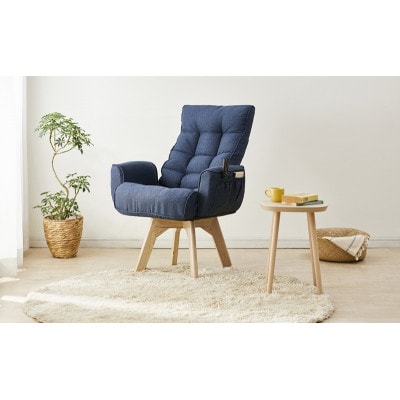 回転ファブリックチェア FACN-KH ブルー 一人掛け アイリスオーヤマ [53753184]