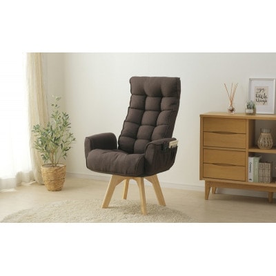 回転ファブリックチェア ハイバック FACN-KHB ブラウン 一人掛け  [53753186]