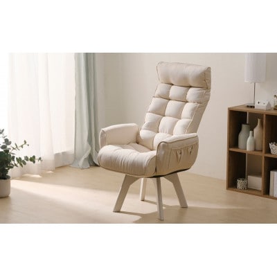 回転ファブリックチェア ハイバック FACN-KHB ホワイト 一人掛け [53753190]