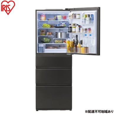冷凍冷蔵庫 428L ノーブルグレー(4ドア)アイリスオーヤマ スリム[53753000]