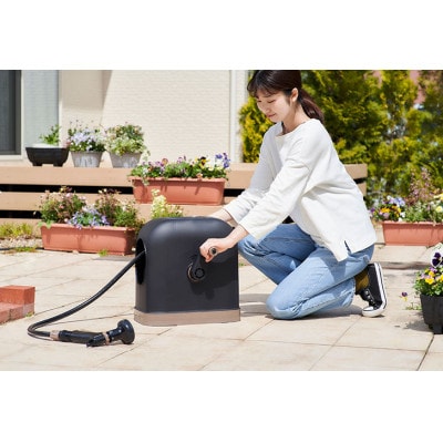 フルカバーホースリールHG ブラウン×ブラック 20m  アイリスオーヤマ[53752954]