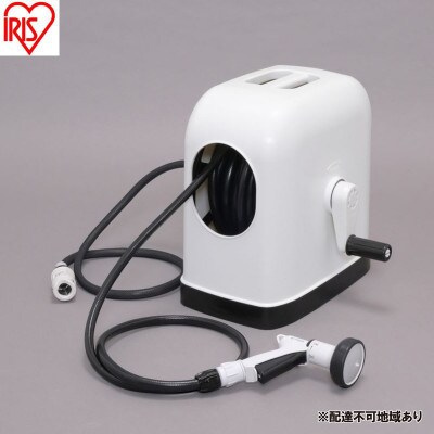 フルカバーホースリールHG ブラック/ホワイト 30m アイリスオーヤマ[53752957]