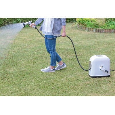 フルカバーホースリールHG ブラック/ホワイト 30m アイリスオーヤマ[53752957]