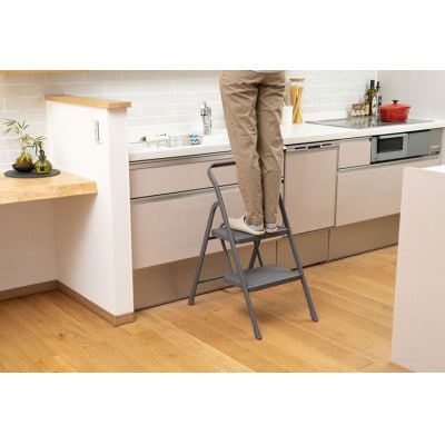 折りたたみステップ2段 ダークグレー アイリスオーヤマ[53752968]