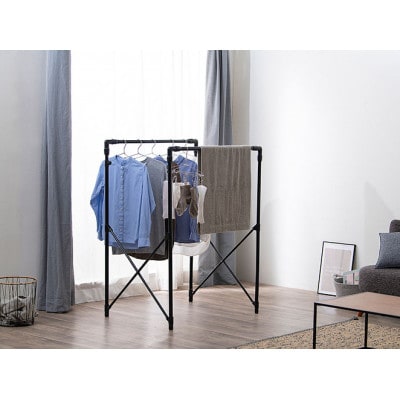 伸縮多機能スタイル物干し ブラック  アイリスオーヤマ[53753026]