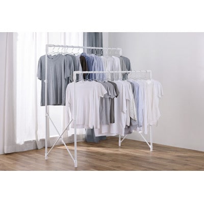 伸縮多機能スタイル物干し ホワイト  アイリスオーヤマ[53753027]