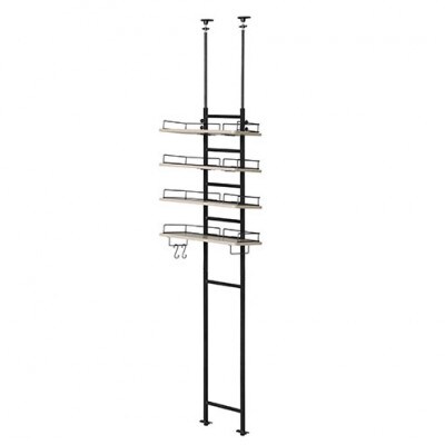 つっぱりランドリーラック ブラック/アッシュグレー アイリスオーヤマ[53753034]