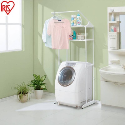 ハンガーバー付ランドリーラック ホワイト アイリスオーヤマ[53753035]