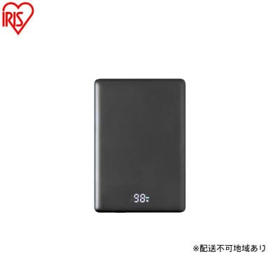 薄型モバイルバッテリー5000mAh TW-A05020-B黒 アイリスオーヤマ[53753355]