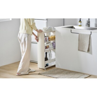 キッチン隙間収納ラック KSRーL180 白　アイリスオーヤマ ロータイプ[53753363]