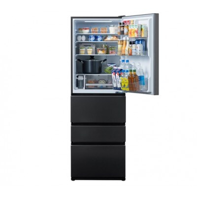 冷凍冷蔵庫 370L 自動製氷機能付 IRSN-I37A-B黒　アイリスオーヤマ[53753264]