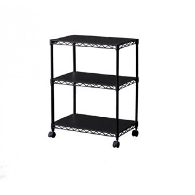 カラーメタルラック ウッドボード付き CMM-55073B 黒　アイリスオーヤマ[53753278]