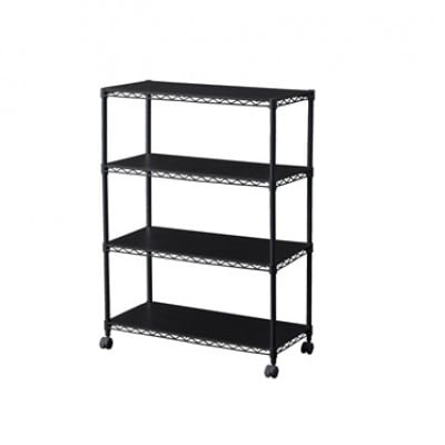 カラーメタルラック ウッドボード付き CMM-75104B 黒 アイリスオーヤマ[53753284]