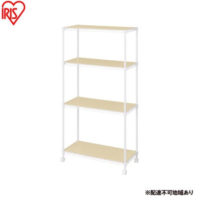 カラーメタルラック ウッドボード付き CMM-75144B 白 アイリスオーヤマ[53753285]