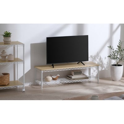 カラーメタルラック ローボード CML-10302 ホワイト アイリスオーヤマ[53753287]