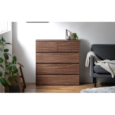 組立簡単ウッドチェスト KKWCー790 ウォールナット 4段 アイリスオーヤマ[53753293]