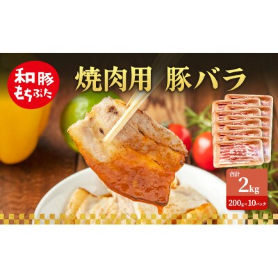 焼肉用 豚バラ 和豚 もちぶた 200g×10 [53753510]