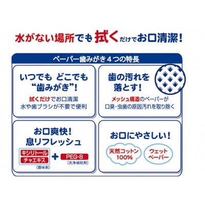備蓄用 ペーパー歯みがき クールウェイブ 100包入り[53681195]