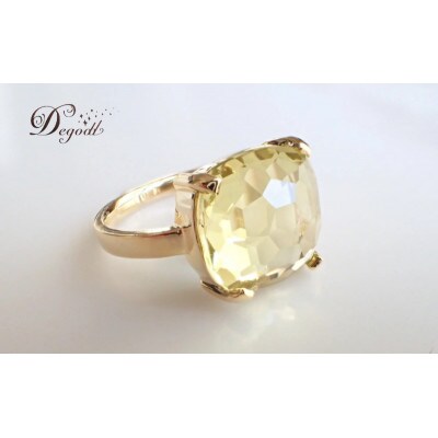 Degodd 　CANDY RINGレモンクオーツ　天然石リング【13号】[53687441]