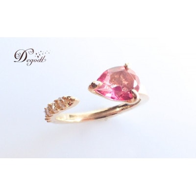 Degodd  ピンクトパーズオープンリング 天然石リング 11号[53687650]