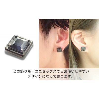 マグネット式　ノンホールピアス　S-SQブラック×ブラック[53681386]