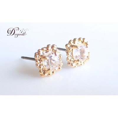 Degodd デゴッド ホワイトトパーズSQデザインピアス[53681623]