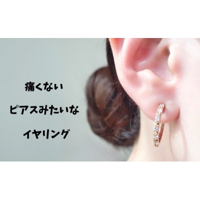 Degodd デゴッド　落ちないイヤリング　フープM　石入り　GL[53681400]