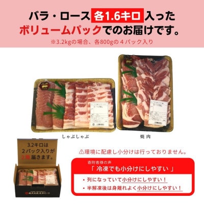 【毎月定期便】くんじゃん豚 食べ比べセット 焼肉・しゃぶしゃぶ 計9.6kg全3回