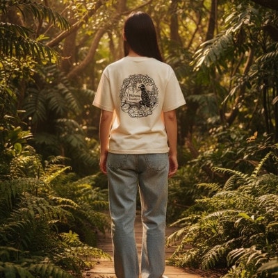 やんばるの自然を纏う オリジナルデザインTシャツ(アイボリーホワイト/XLサイズ)